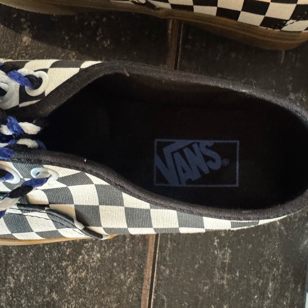 Vans classic Checkered Sneakers😎Black and White with cool laces-unisex,zoom in: - Picture 9 of 9
